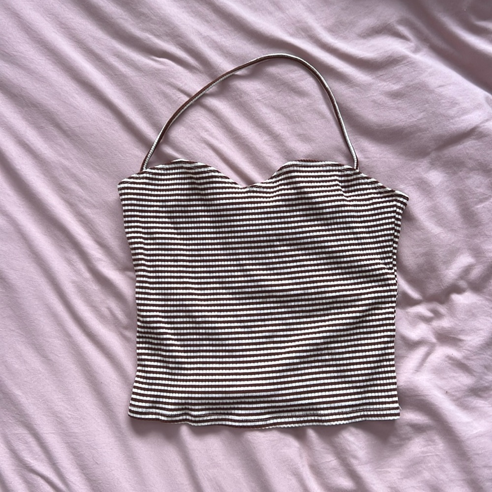 Reformation halter tank striped medium